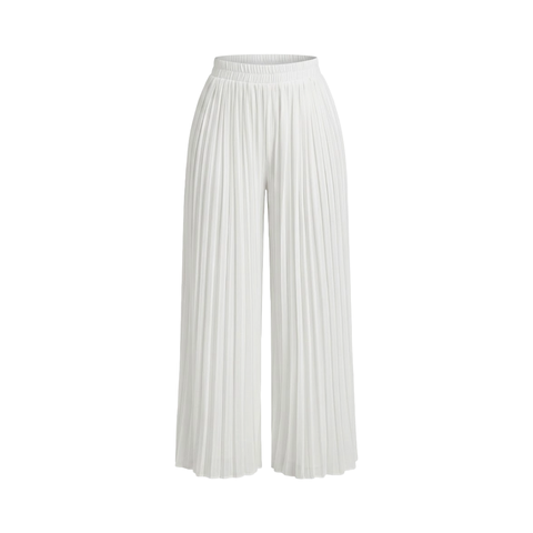 Set de Dos Piezas: Top Halter con Volantes y Pantalón Palazzo Plisado
